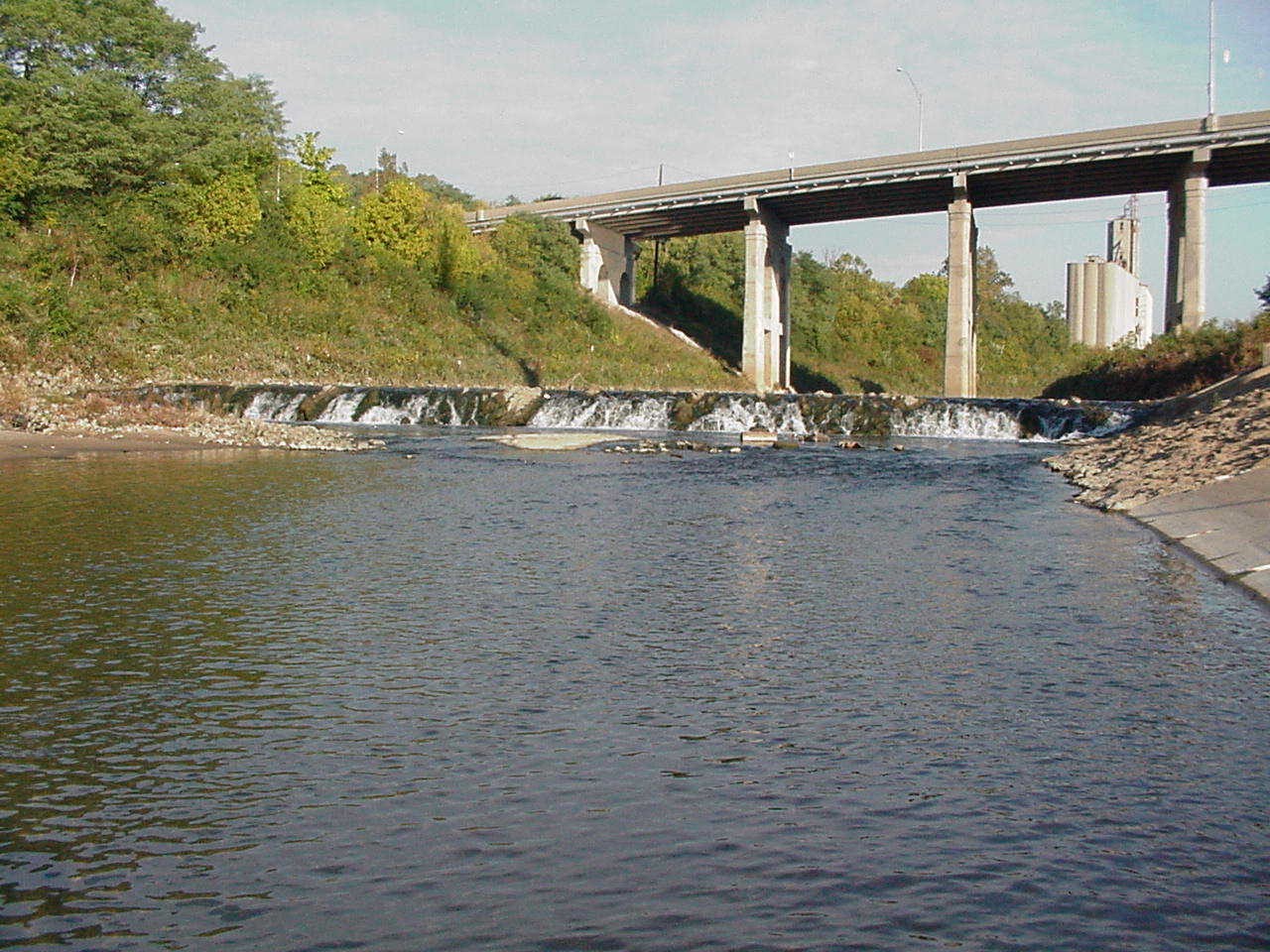 Photo of low-head downstream of the Hopple Street bridge (before mitigation)